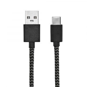 Cable de charge gris et noir personnalisable