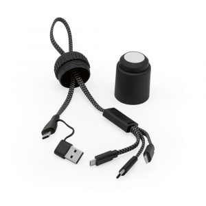 Cable 5 en 1 noir personnalisable