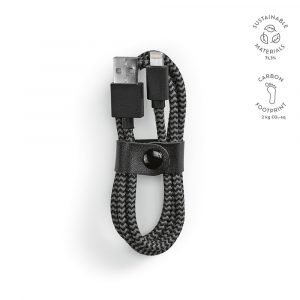 Cable de charge gris et noir personnalisable