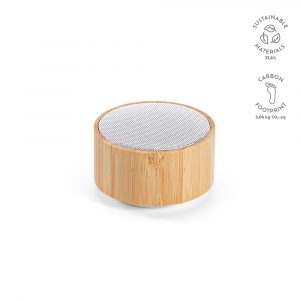 Haut-parleur personnalisable blanc et bois