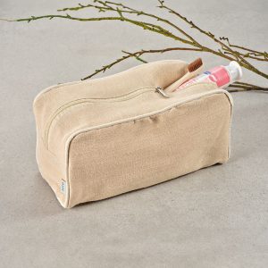 Trousse de toilette beige personnalisable