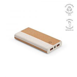 Power bank personnalisable blanc et beige