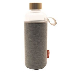 Bouteille en verre housse grise personnalisable