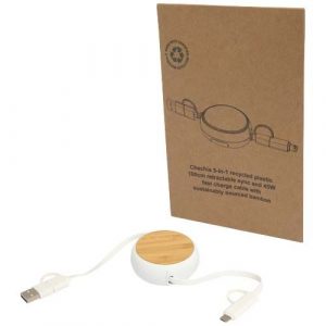 Câble rétractable 5-en-1 blanc personnalisable