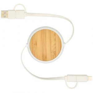Câble rétractable 5-en-1 blanc personnalisable