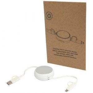 Câble rétractable 5-en-1 blanc personnalisable