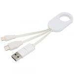 Câble de charge 4-en-1 blanc publicitaire
