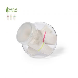 Bocal avec des surligneurs jaune, rose et vert personnalisable