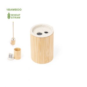 Taille crayon en paille de blé et bambou personnalisé