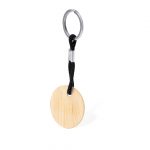 Porte clé rond bois noir personnalisé