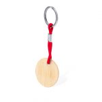 Porte clé rond bois rouge personnalisable