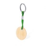 Porte clé rond bois vert Promotionnel