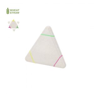 Surligneur en forme de triangle jaune rose et vert personnalisable