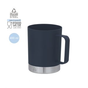 Verre en acier recyclé bleu cadeau d'entreprise