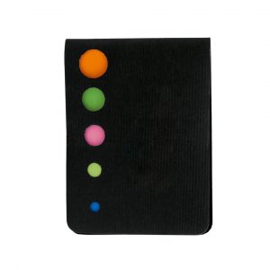 Bloc noir post-it orange, rose, vert, bleu et jaune personnalisable