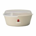 Bol circulaire avec couvercle 1200 ml beige personnalisé