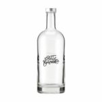 Bouteille en verre argenté personnalisé