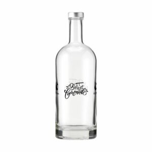Bouteille en verre argenté personnalisé