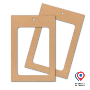 Porte-badge A6 double fenêtre en kraf personnalisé