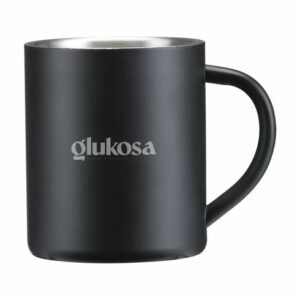 Mug en acier inoxydable noir publicitaire
