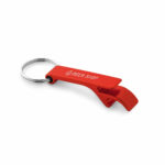 Porte-clés décapsuleur rouge publicitaire