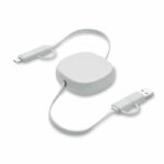 Câble rétractable blanc personnalisé