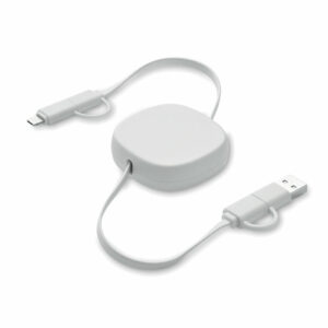 Câble rétractable blanc personnalisé